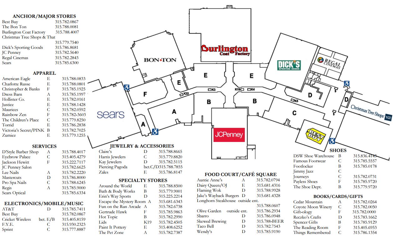 Outlet centre in Watertown, NY - Salmon Run Mall - 79 stores | Outlets Zone